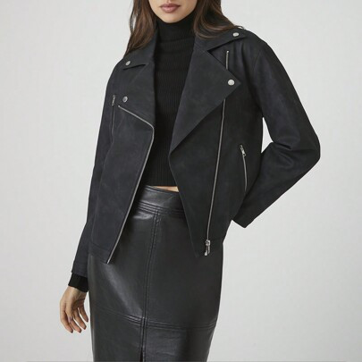 Faux Leather Moto Jacket | SHEIN