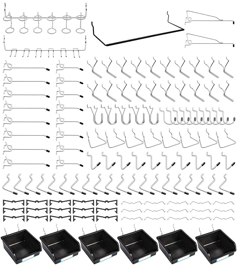 FRIMOONY Pegboard Hooks Assortment with Pegboard Bins, Peg Locks, for Organizing Various Tools, 80 P | Amazon (US)
