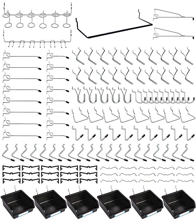 FRIMOONY Pegboard Hooks Assortment with Pegboard Bins, Peg Locks, for Organizing Various Tools, 80 P | Amazon (US)