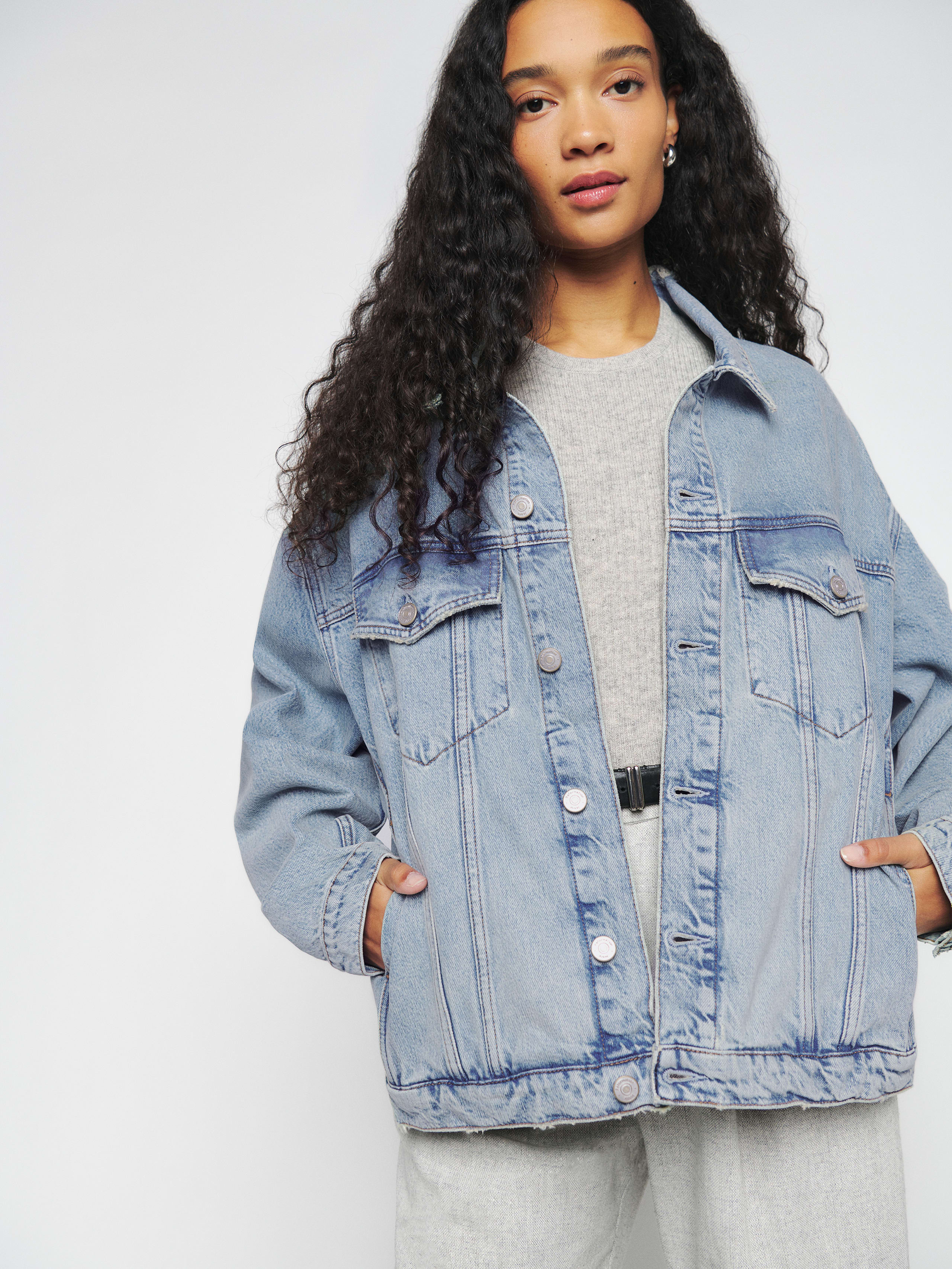 Simone Oversized Denim Jacket | Reformation (Global)