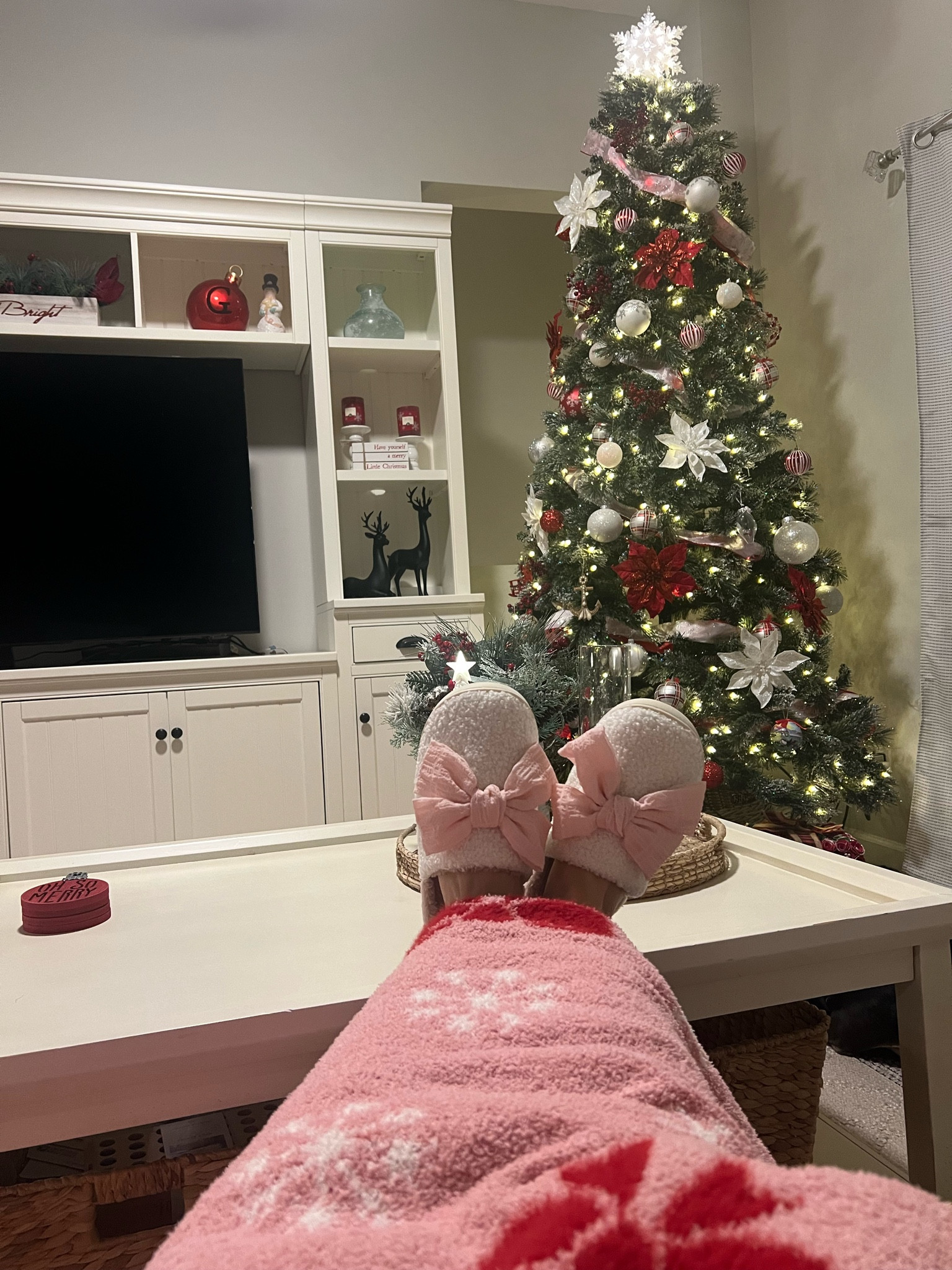 Cutest bow slippers and blanket🎀

#LTKStyleTip #LTKHoliday #LTKGiftGuide