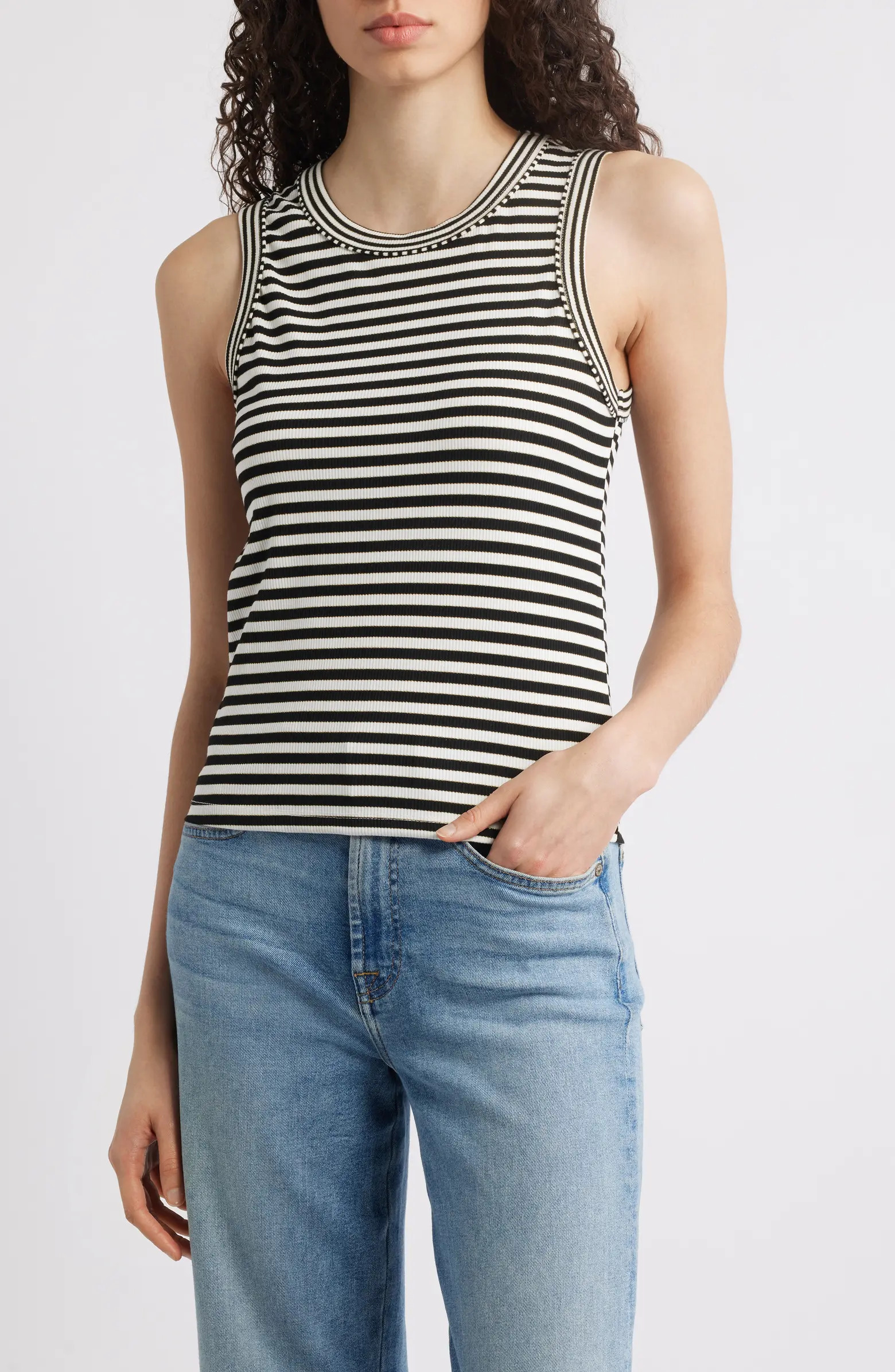 Wit & Wisdom Stripe Rib Tank | Nordstrom | Nordstrom