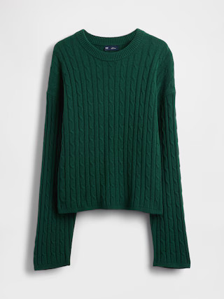 CashSoft Cable-Knit Crewneck Sweater | Gap (US)