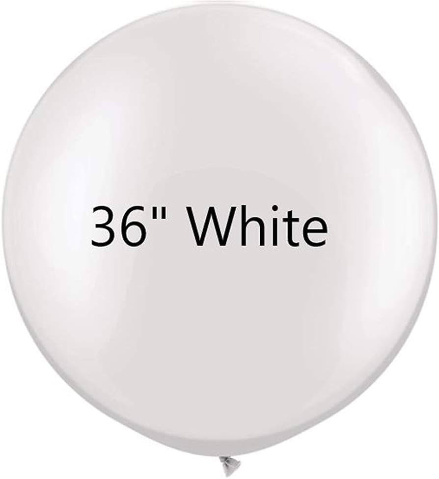 36 inch White Latex Balloons Large Round Balloon for Birthday Wedding Party Decorations,6 pcs | Amazon (US)