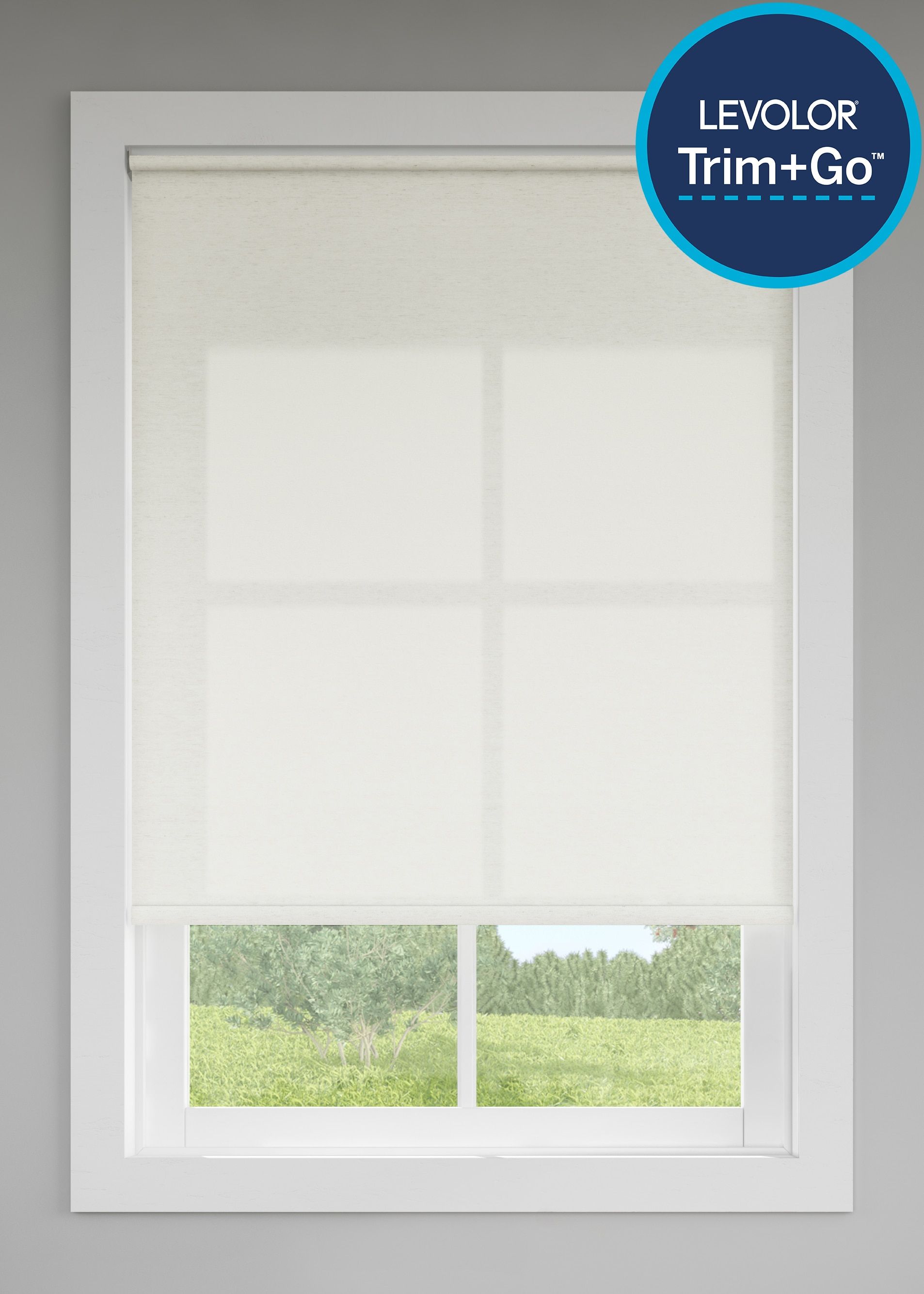 LEVOLOR Trim+Go 37-in x 72-in Seashell Light Filtering Cordless Roller Shade Lowes.com | Lowe's