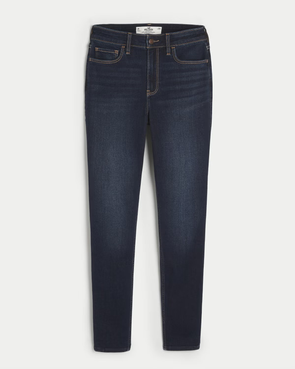 Curvy High-Rise Dark Wash Super Skinny Jeans | Hollister (US)