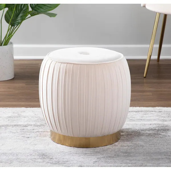 Silver Orchid Randolf Velvet Ottoman | Bed Bath & Beyond