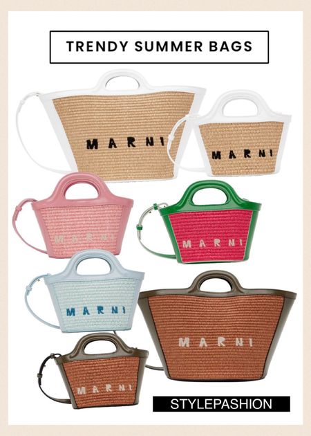 Trending summer bags. I am loving these Marni summer bags and these colors are everything. I can’t make up my mind on which color I want. What do you guys think ? 

#LTKSeasonal #LTKItBag #LTKSaleAlert