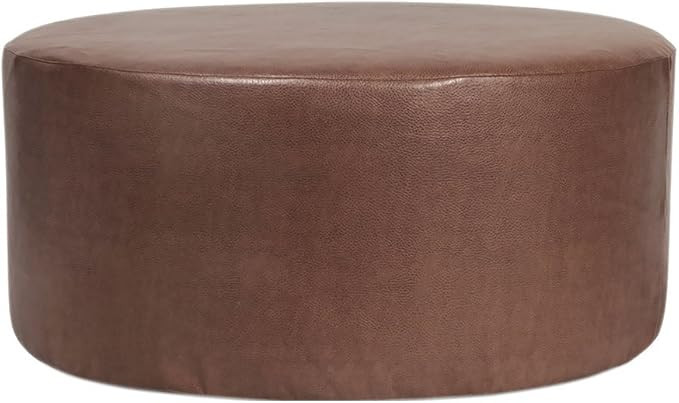 Howard Elliott 36" Universal Round Ottoman With-Slipcover, Avanti Pecan | Amazon (US)