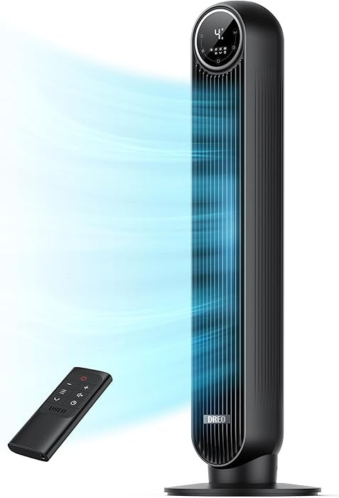 DREO Tower Fan for Bedroom, 2026 Upgraded DC Motor, 28ft/s High Velocity, 20dB Ultra Quiet Standi... | Amazon (US)
