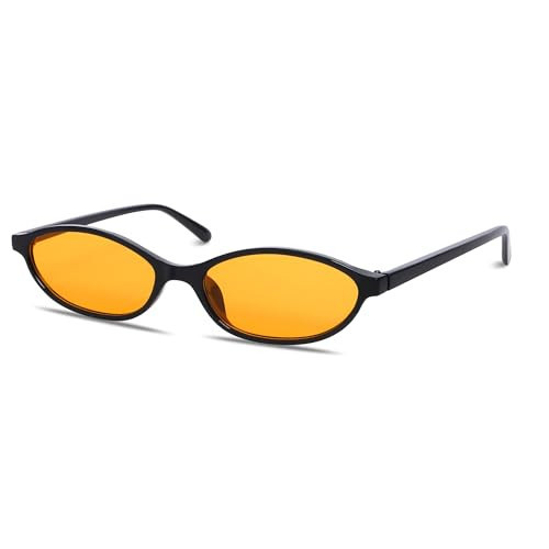 GUVIVI Retro Oval Sunglasses for Women Chic Cat Eye 90s Sunnies Lightweight Narrow Shades Trendy UV protection Sun Glasses | Amazon (US)