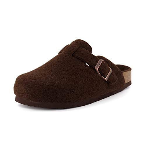 CUSHIONAIRE Hana Womens Clogs | Comfortable Vegan Suede Clogs for Women | Slip On Potato Shoes with Cork Footbed & Arch Support| Brown 10W | Amazon (US)