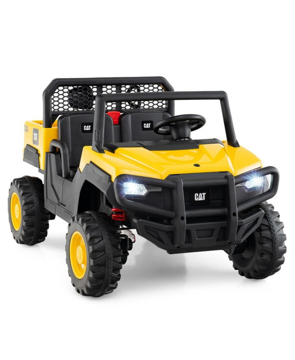 24V Ride On Dump Truck Licensed Caterpillar 2-Seater Kids Car with Remote Control - Yellow | Macy's