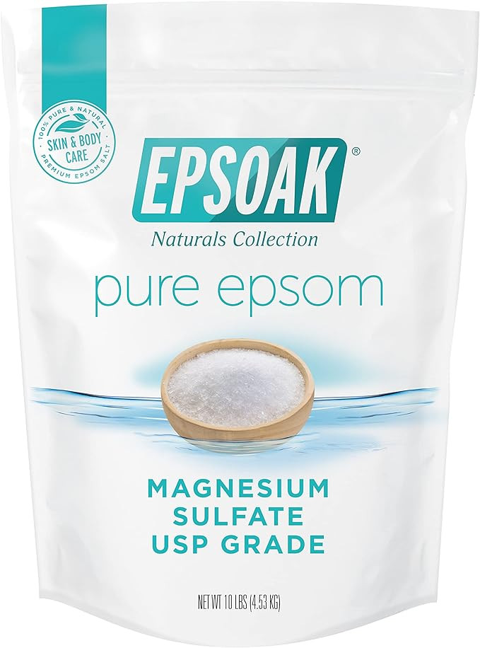 Epsoak Epsom Salt 10 lb. Magnesium Sulfate USP. Resealable Epsom Salt Bulk Bags Unscented, Made i... | Amazon (US)