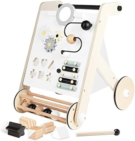 Asweets Wooden Baby Walker Push and Pull Learning Activity Walker with Roller for Boys and Girls ... | Amazon (US)