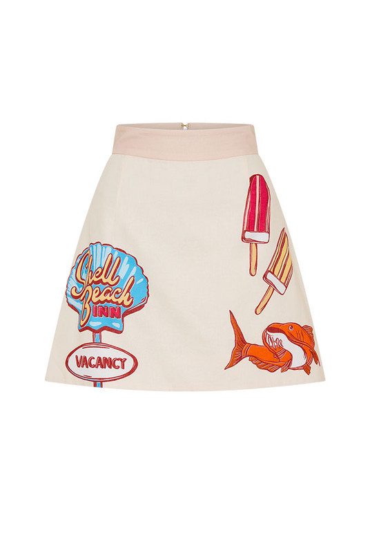 Carp Mini Skirt in Cream | Bohemian Traders