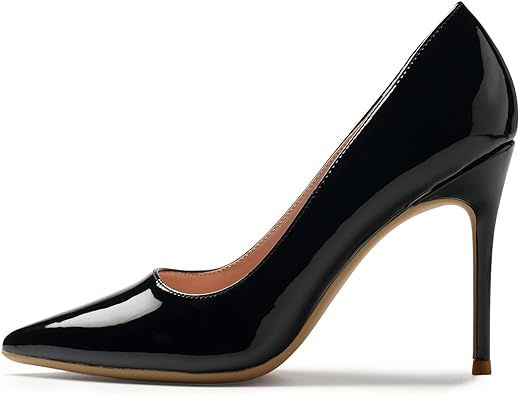 Amazon.com | GENSHUO High Heel, 10cm/3.94 Inch Stiletto High Heel Shoes for Women Pointed Toe Par... | Amazon (US)