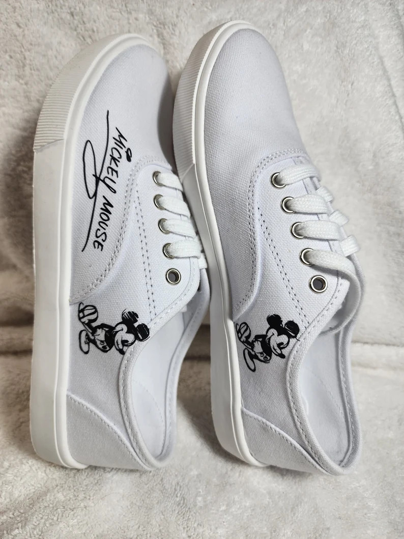 Women's canvas shoes size 7 with mickey | Etsy (US)