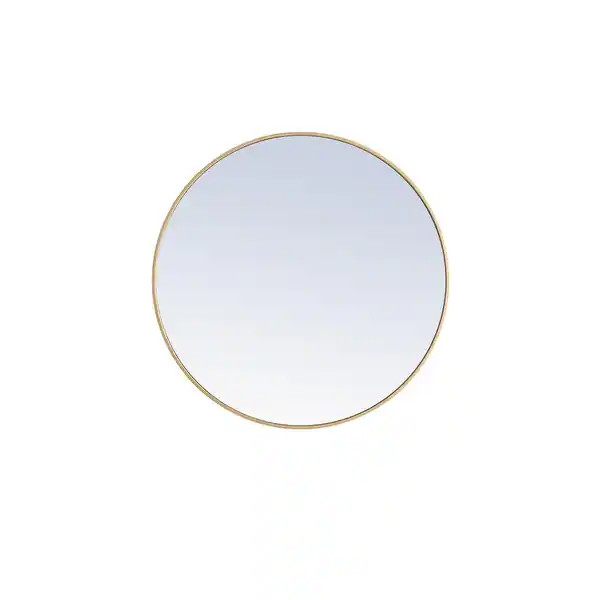 Carson Carrington Labbemala Metal Frame Round Mirror - 36" Diameter - Brass | Bed Bath & Beyond