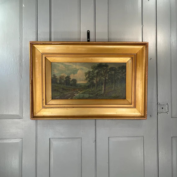 Antique River Landscape Oil Painting Signed J Hauser | Etsy | Etsy (US)