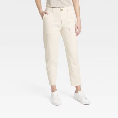 Women's High-Rise Slim Fit Straight Leg Utility Ankle Chino Pants - A New Day™ | Target