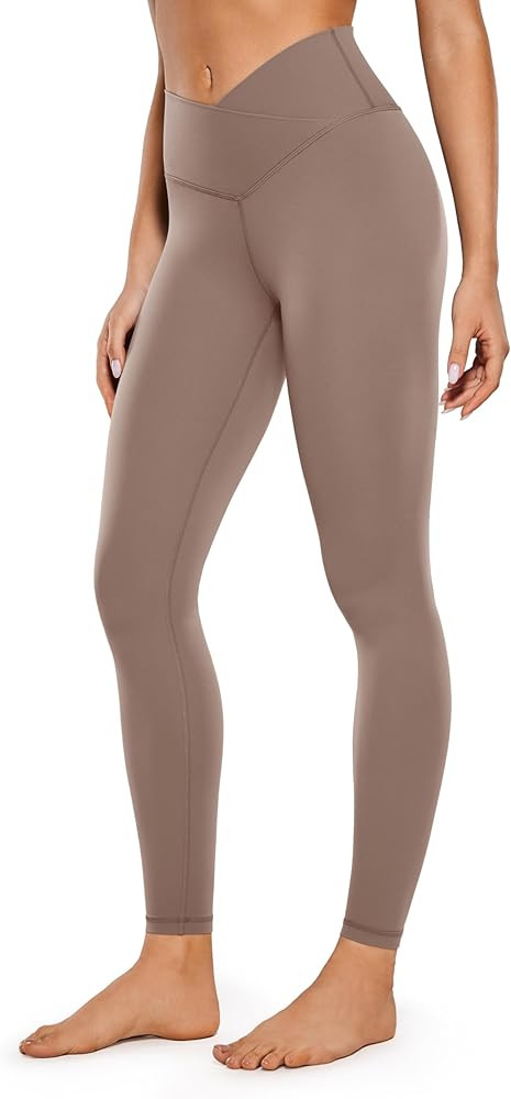 CRZ YOGA Womens Butterluxe Cross Waist Workout Leggings 28" - V Crossover High Waisted Gym Athlet... | Amazon (US)