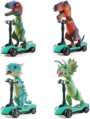 DINOBROS Dinosaur Scooter Toys Pull Back Cars Mini Finger Kick Scooters Boy Toy Age 3 4 5 6, Dino... | Amazon (US)