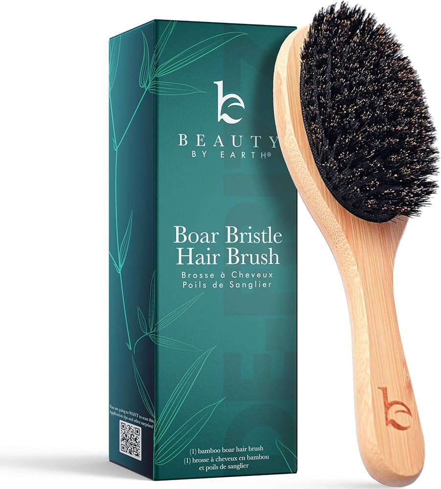 Boar Bristle Hair Brush for Women and Men, Natural 100% Soft Boars Hairbrush for Fine and Thin Ha... | Amazon (US)