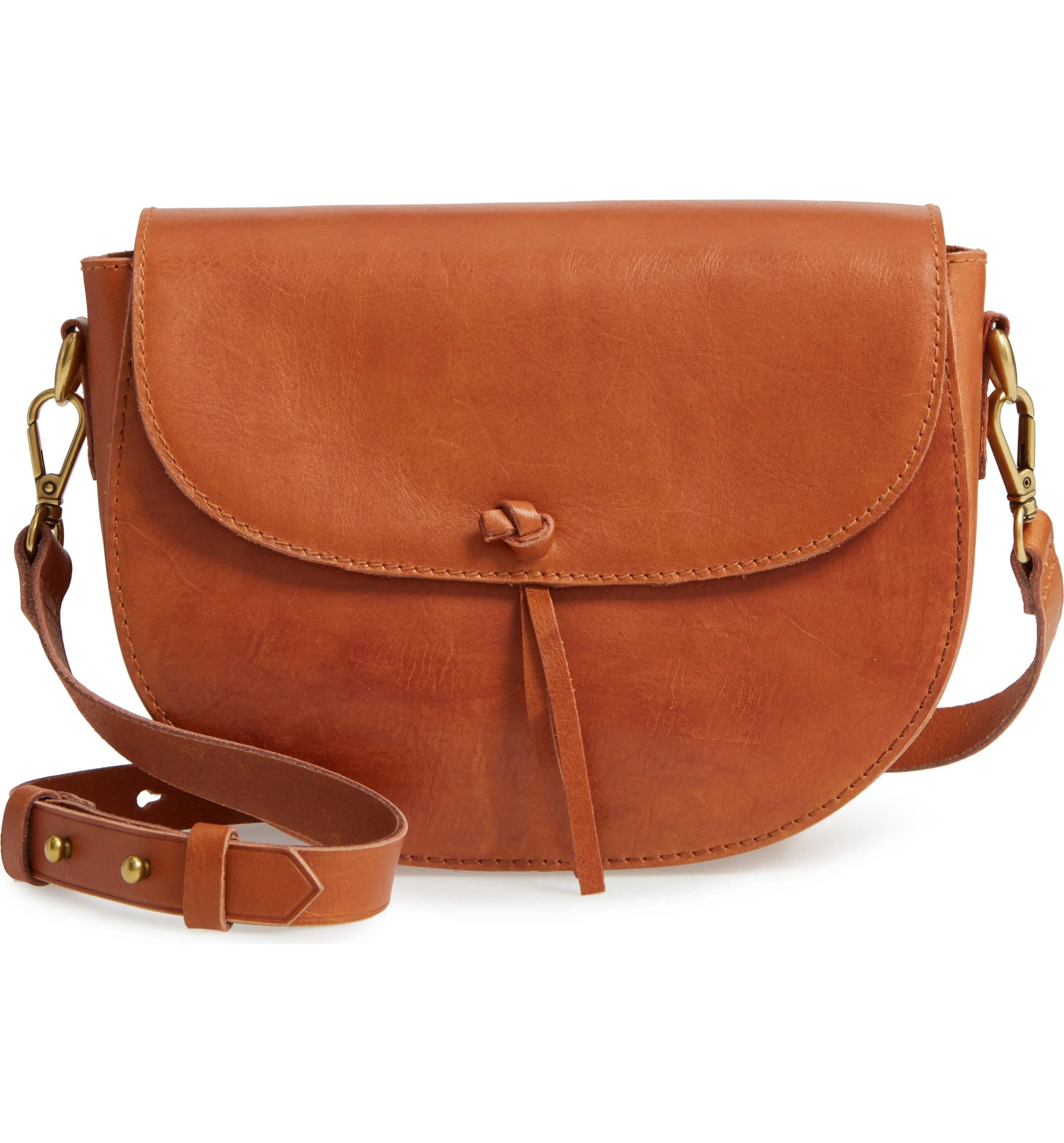 The Elsewhere Tie Leather Saddle Bag | Nordstrom