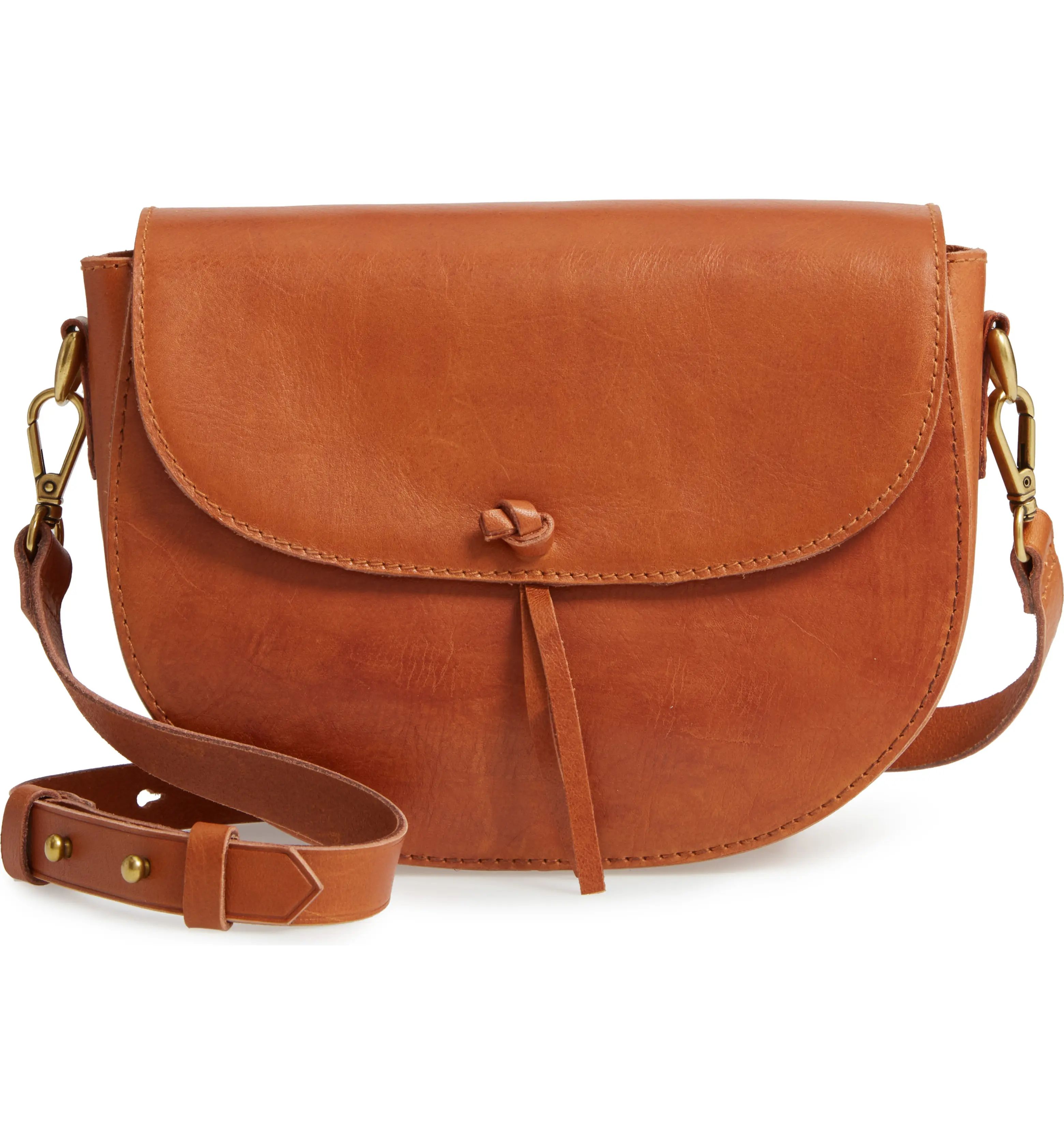 The Elsewhere Tie Leather Saddle Bag | Nordstrom