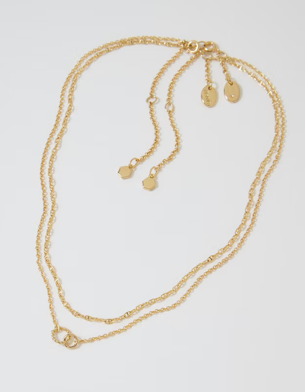 Aerie Twist Double Ring Necklace | Aerie