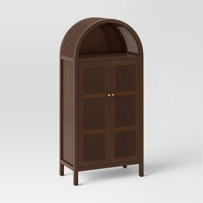 Woven Arched Wood Cabinet Brown - Opalhouse™ | Target