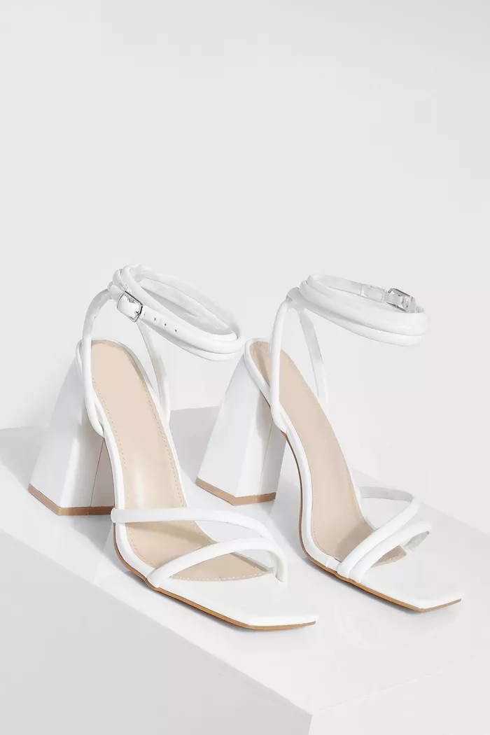 Wide Width Crossover Strap Block Heels | Boohoo.com (US & CA)