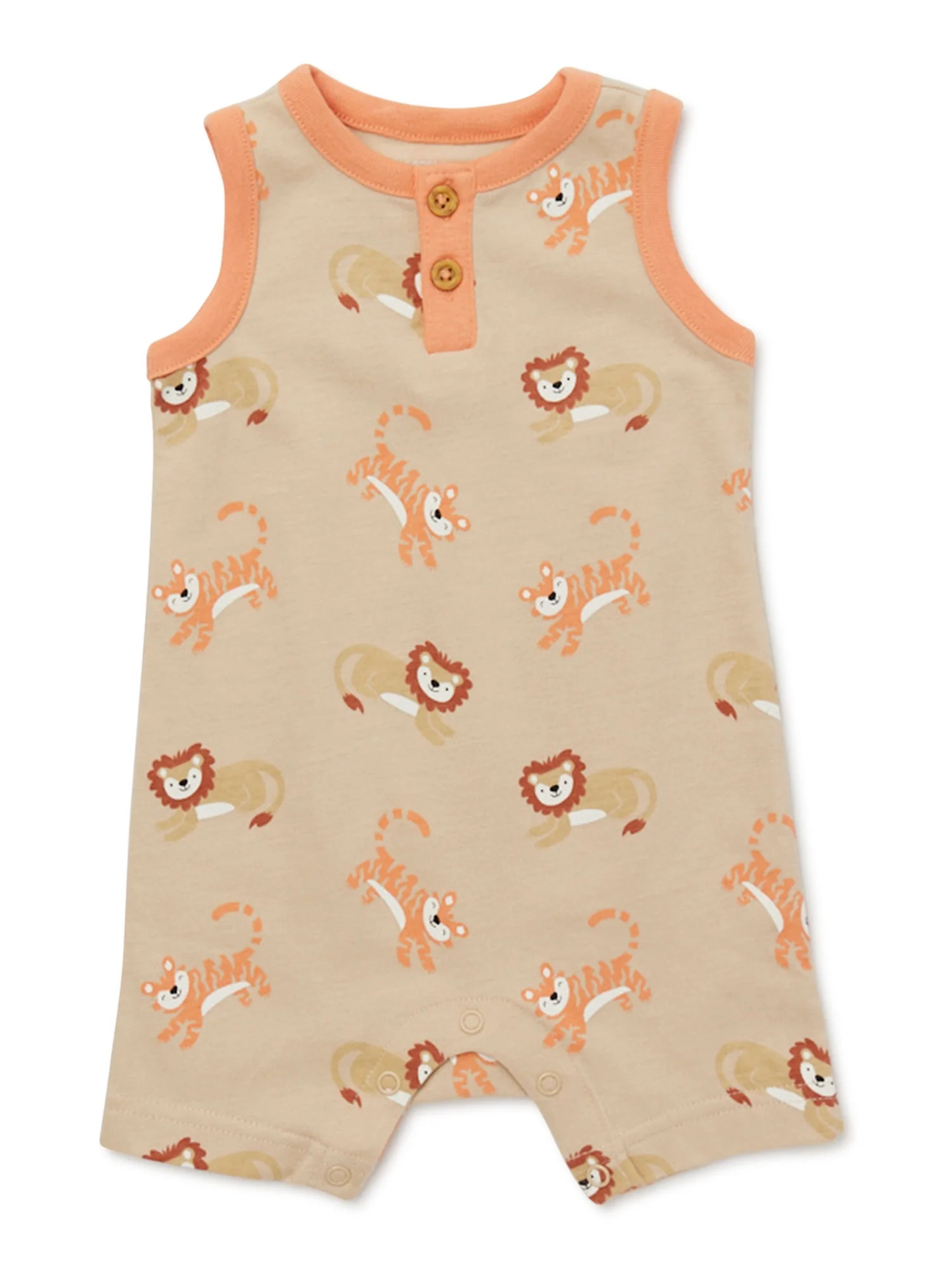 Garanimals Baby Boy Print Tank Henley Romper, Sizes 0-24 Months | Walmart (US)