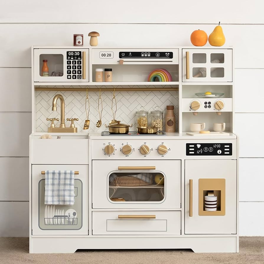 Wooden Play Kitchen for Kids\u2013 Realistic Appliances, Smart Storage & 15 Fun Accessories for I... | Amazon (US)