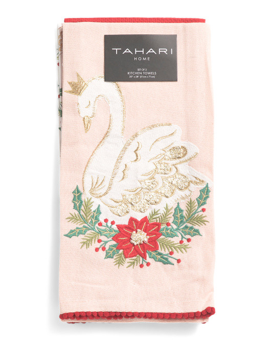 Set Of 3 Swan Kitchen Towels | TJ Maxx