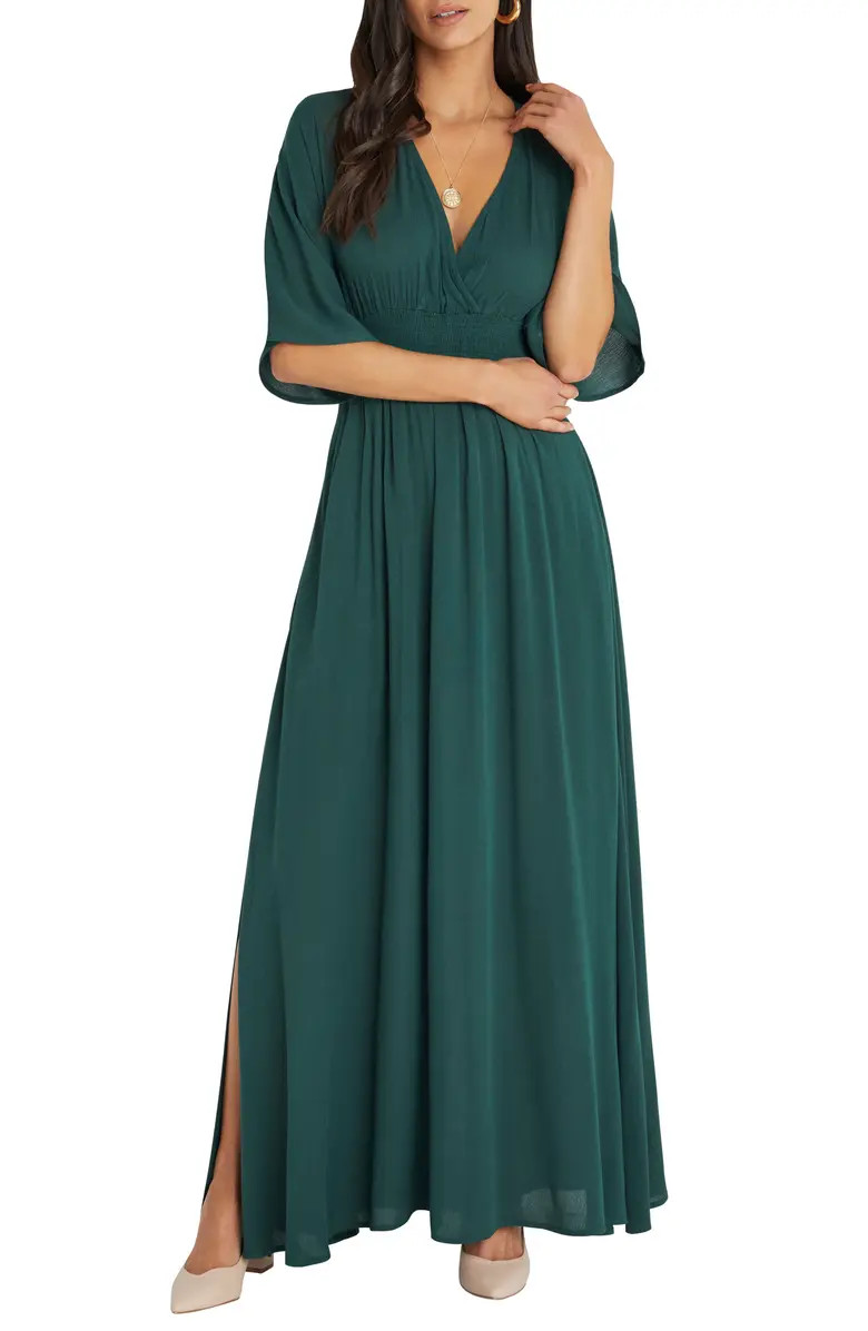 Smocked Flutter Sleeve Maxi DressVICI COLLECTION | Nordstrom