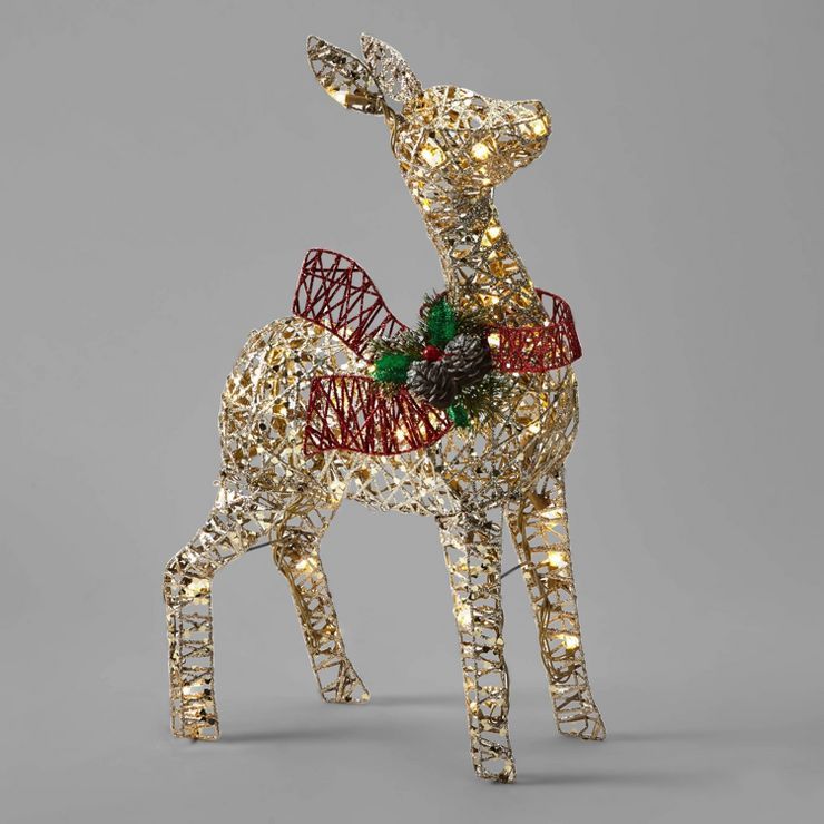 LED Faux Rattan Deer Christmas Novelty Sculpture Light - Wondershop™ | Target