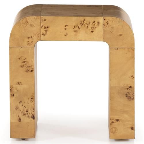 Cynthia Rustic Lodge Brown Burl Wood Square End Table | Kathy Kuo Home