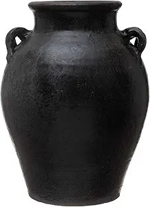 Creative Co-Op Found Decorative Clay Jar, Black, 12'' | Amazon (US)