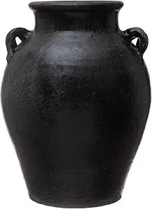 Creative Co-Op Found Decorative Clay Jar, Black, 12'' | Amazon (US)