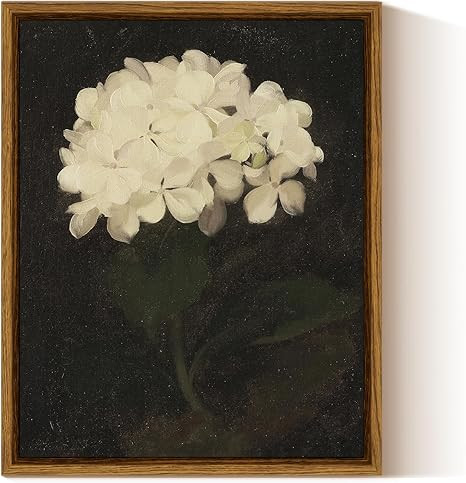 InSimSea Framed Canvas Wall Art, White Hydrangea Oil Painting Canvas Prints, Bedroom Bathroom Wal... | Amazon (US)