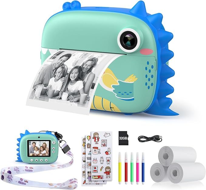 HiMont Kids Camera Instant Print, Digital Camera for Kids with No Ink Print Paper & 32G TF Card, ... | Amazon (US)