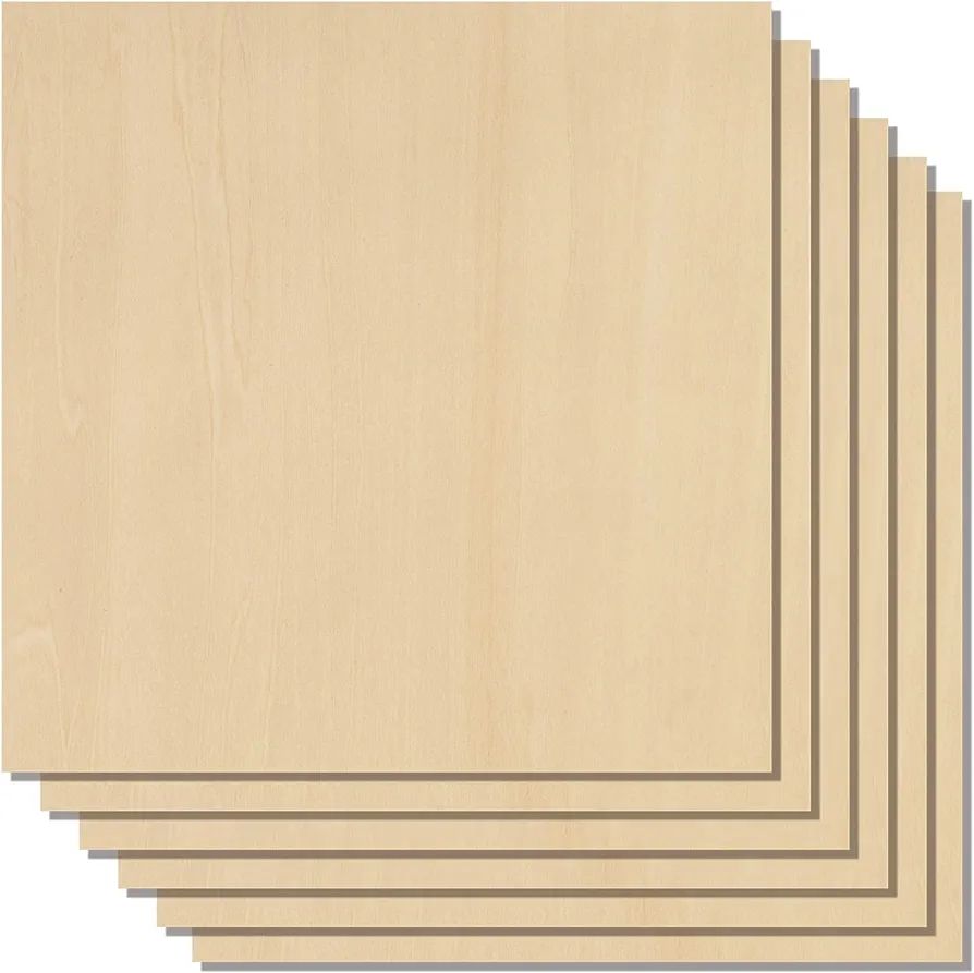 xTool Selected Basswood Plywood 6pcs, 1/8" x 12" x 12" Plywood Sheet A/B Grade Basswood Unfinishe... | Amazon (US)