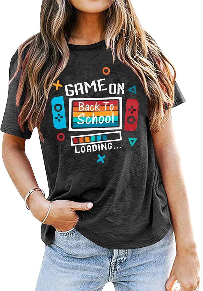 BANGELY First Day of School Shirt Women Back to School Teacher Shirts Bruh Here We Go Again Funny... | Amazon (US)