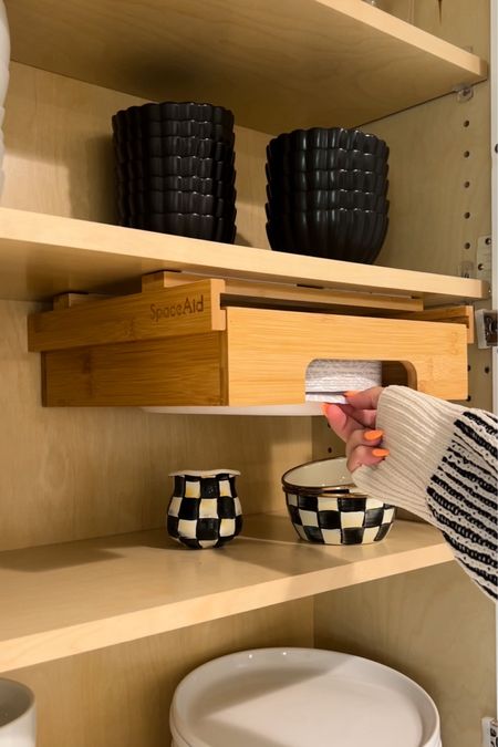 A paper plate dispenser to help organize your kitchen cabinets! Perfect because it’s adhesive and fits right underneath your cabinet or shelf! Space Saving

#LTKsalealert #LTKhome #LTKfamily