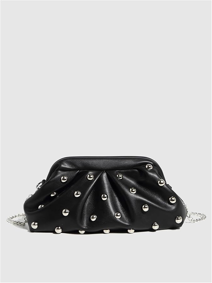 QWINEE Women's Y2k Studded Evening Bags Vintage Ruched Wedding Prom Clutch Purses Crossbody Handb... | Amazon (US)