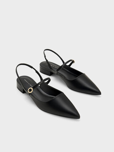 Roxane Slingback Mary Jane Flats
    
         - Black | Charles & Keith US
