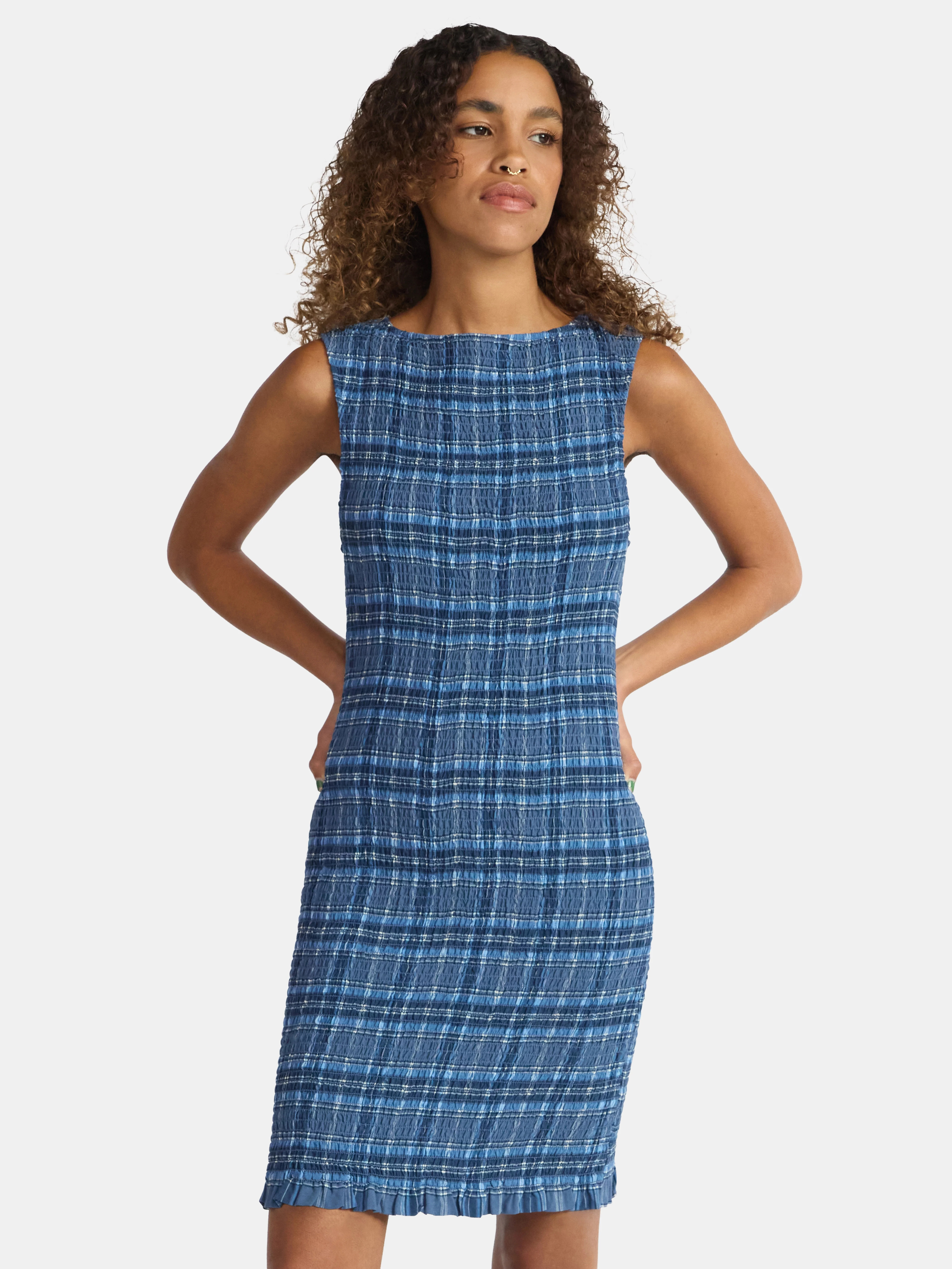 No Boundaries Sleeveless Smocked Mini Dress, Women's Sizes XXS-XXL | Walmart (US)