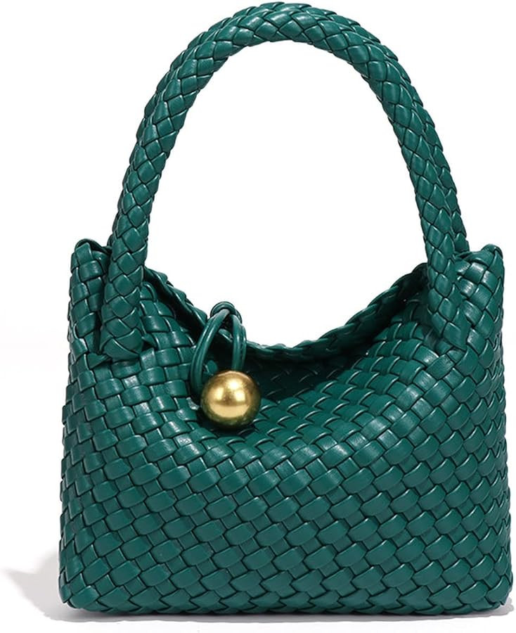 Mini Woven Women's Handbag Lightweight Luxury Vegan Leather Handle Fashion Business Daily Crossbody Bag | Amazon (US)